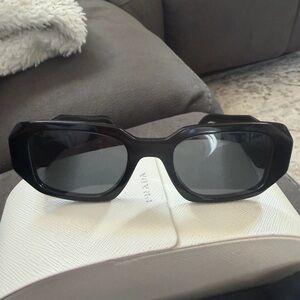 Prada Black Geometric Frame Sunglasses